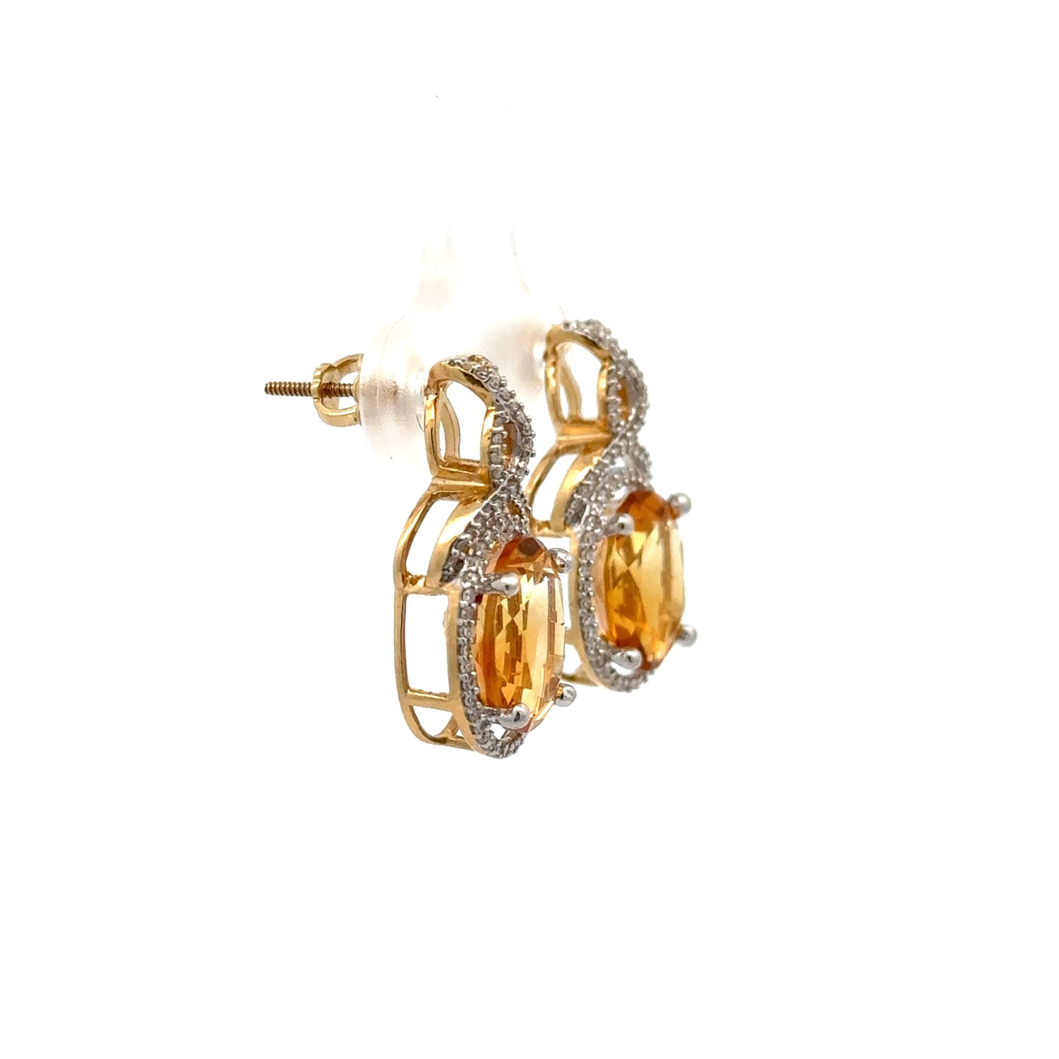 14k yellow gold and diamond Fancy Earrings