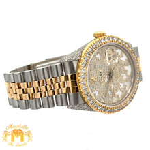 Load image into Gallery viewer, 36mm Rolex Diamond Watch with Two-Tone Jubilee Bracelet (custom diamond dial, custom diamond bezel)