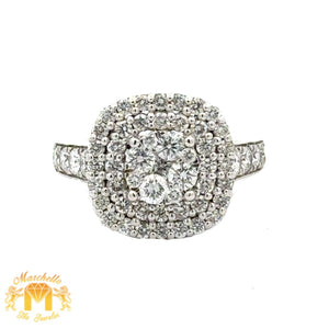14k White Gold and Diamond Ladies` Ring with Round Diamonds