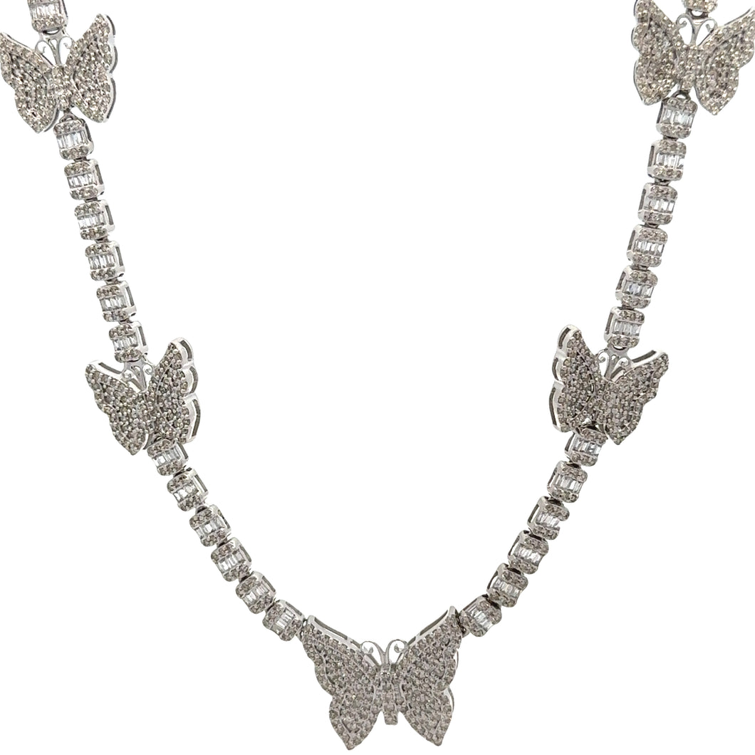 5.43ct diamonds White Gold Butterfly Necklace