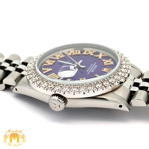 3.40ct Diamond 36mm Rolex Watch with Stainless Steel Jubilee Bracelet