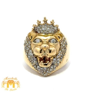 Yellow Gold and Diamond King Ring with Round Diamonds