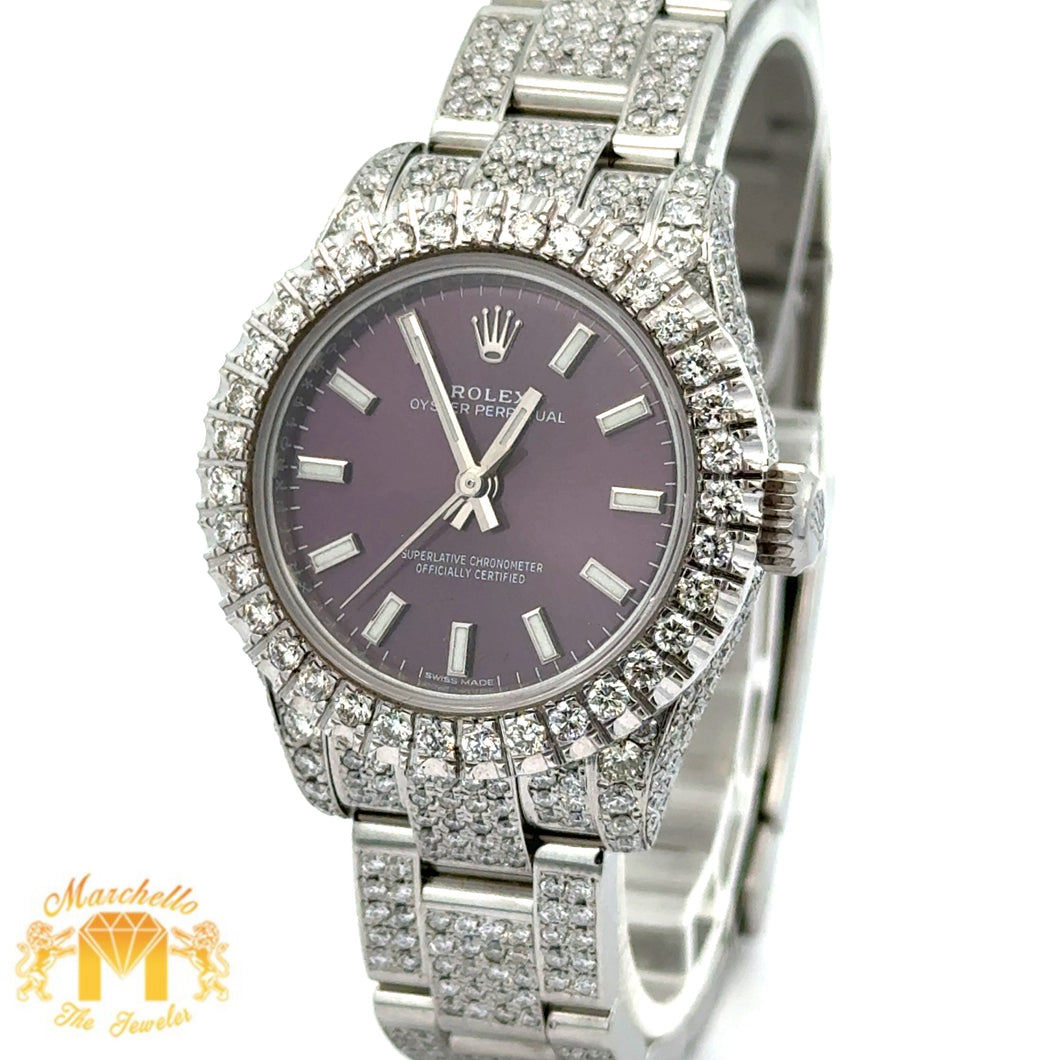 7.30ct diamonds 26mm Iced out Rolex Watch with Stainless Steel Oyster Bracelet