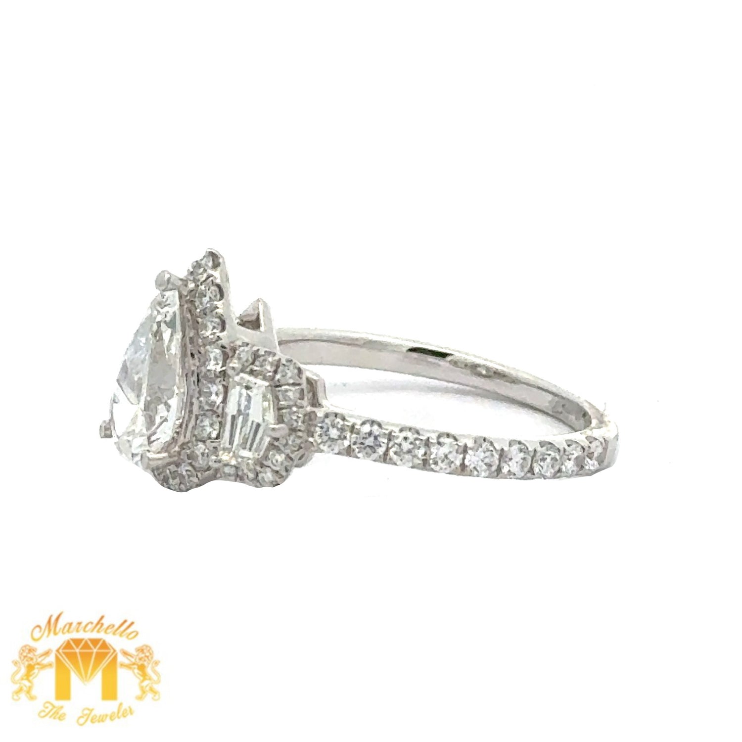 18k White gold and Diamond Engagement Ring with Combination of Fancy Shapes