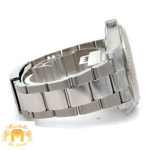 41mm Rolex Watch with Stainless Steel Oyster Bracelet (silver Arabic dial, fluted bezel) (Model number: 116334)