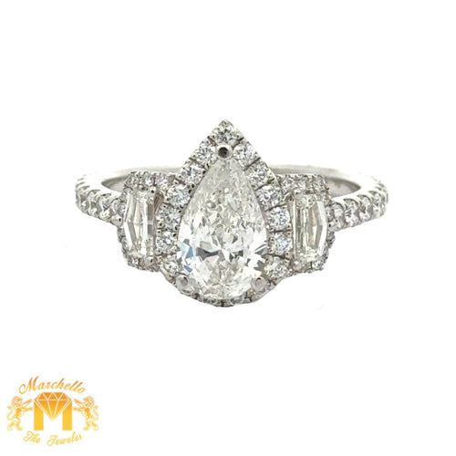 18k White gold and Diamond Engagement Ring with Combination of Fancy Shapes