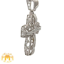 Load image into Gallery viewer, 3ct diamonds 14k white gold Cross Pendant