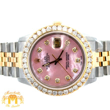Load image into Gallery viewer, 36mm Rolex Diamond Watch with Two-Tone Jubilee Bracelet (Pink mother of pearl diamond dial)
