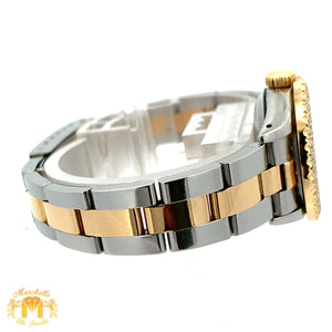 26mm Ladies` Diamond Watch with Two-Tone Oyster Bracelet (custom diamond dial and bezel)