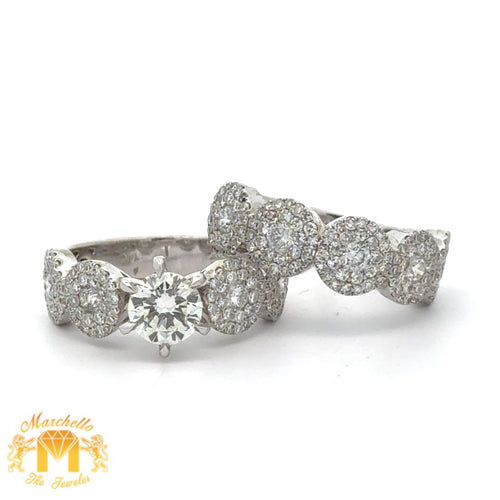 3.53ct diamonds 14k White Gold 2-piece Bridal Rings Set with Round Diamonds