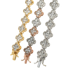 Load image into Gallery viewer, Gold and Diamond Flower Shaped Bracelet (choose your color)