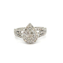 Load image into Gallery viewer, Gold and Diamond Pear Shaped Ring with Round Diamonds (choose your color)