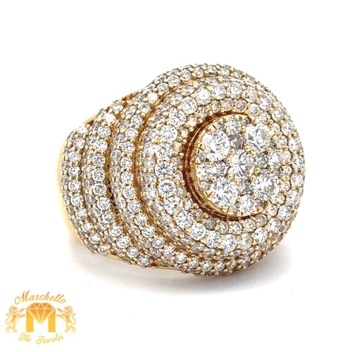 6ct Diamonds 14k Yellow Gold Cake Ring with Round Diamonds