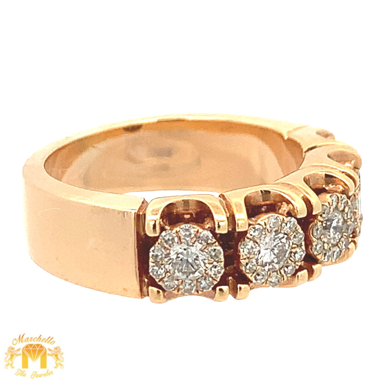 14k Yellow Gold and Diamond Band with Round Diamonds