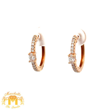 18k rose gold and diamond Hoop Earrings