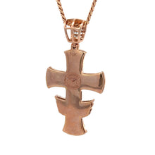 Load image into Gallery viewer, Gold and Diamond Cross Pendant and Gold Cuban Chain (choose your color)