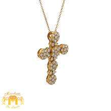 Load image into Gallery viewer, 18k yellow gold and diamond cross Pendant and Yellow Gold Chain