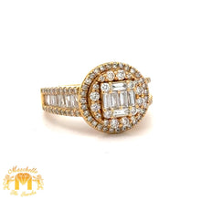 Load image into Gallery viewer, 14k Yellow Gold and Diamond Round Shaped Ring with Baguette and Round Diamonds