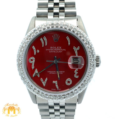 36mm Rolex Diamond Watch with Stainless Steel Jubilee Bracelet