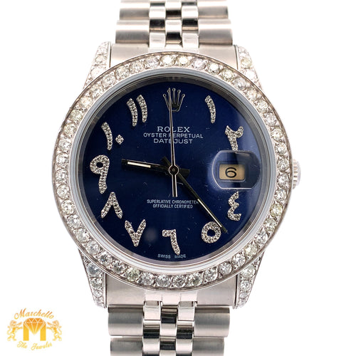 2.50ct Diamond 36mm Rolex Watch with Stainless Steel Jubilee Bracelet