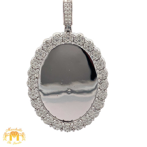 14k Gold and Diamond Oval Shaped Memory Pendant (choose your color)