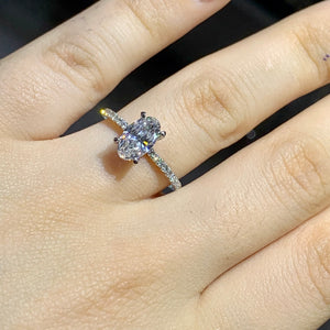 14k White Gold and GIA Internally Flawless E color Diamonds Engagement Ring