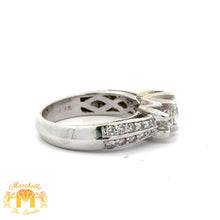 Load image into Gallery viewer, 14k White Gold and Diamond Wedding Band with Round Diamonds