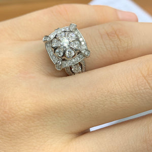 14k White Gold and Diamond Ladies` Ring with Round Diamond