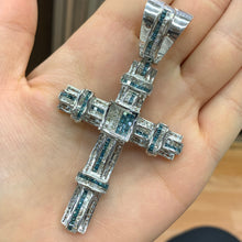 Load image into Gallery viewer, 4.58ct diamonds 14k white gold Cross Pendant