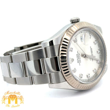 Load image into Gallery viewer, 41mm Rolex Watch with Stainless Steel Oyster Bracelet (diamond silver dial, fluted bezel) (Model number: 116334)