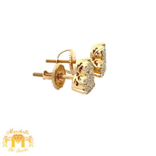 Load image into Gallery viewer, 14k yellow gold and diamond Heart Earrings with Round Diamonds