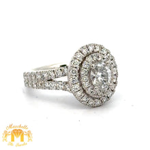 Load image into Gallery viewer, 14k white gold and diamond Oval shape Engagement Ring