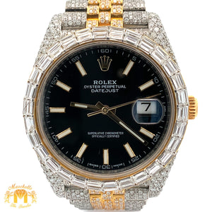 41mm Iced out Rolex Datejust Watch with Two-Tone Jubilee Bracelet