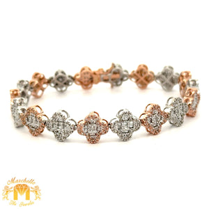 Gold and Diamond Flower Shaped Bracelet (choose your color)