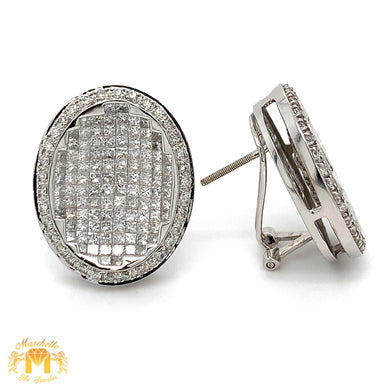 5.11ct Diamond 14k Gold Oval Earrings