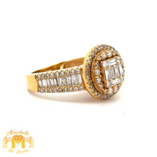 Load image into Gallery viewer, 14k Yellow Gold and Diamond Round Shaped Ring with Baguette and Round Diamonds
