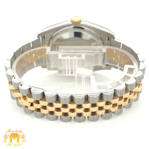 Full factory 36mm Diamond Rolex watch with Two-tone Jubilee Bracelet (Mother of pearl(MOP) factory Roman dial)