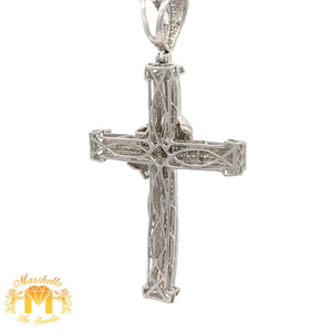 3.80ct diamonds 14k white gold Cross Pendant