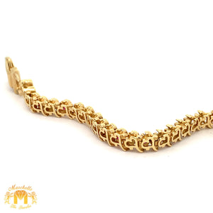 4ct diamonds 14k Yellow Gold Ruby & Diamond Tennis Bracelet with with Large Round Diamonds