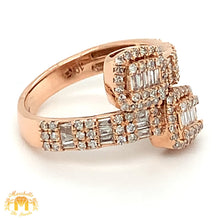 Load image into Gallery viewer, Gold and Diamond  Twin Squares Ladies` Ring(choose a color)