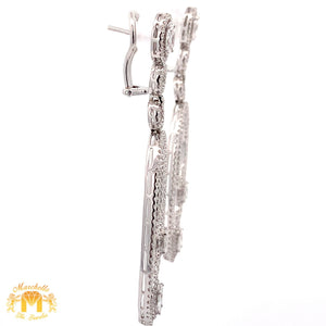 VVS/vs high clarity diamonds set in a 18k White Gold Dangling Oval Shape Diamond Earrings