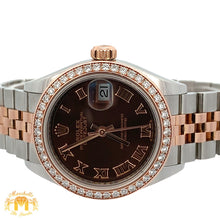 Load image into Gallery viewer, 4 piece deal: Full factory 28mm Rolex Diamond Watch with Two-Tone Jubilee Bracelet + Two-Tone: Rose &amp; White Gold Twin Heart Bracelet + Complimentary Gold &amp; Diamond Earrings + Gift from Marchello the Jeweler