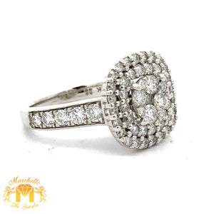 14k White Gold and Diamond Ladies` Ring with Round Diamonds
