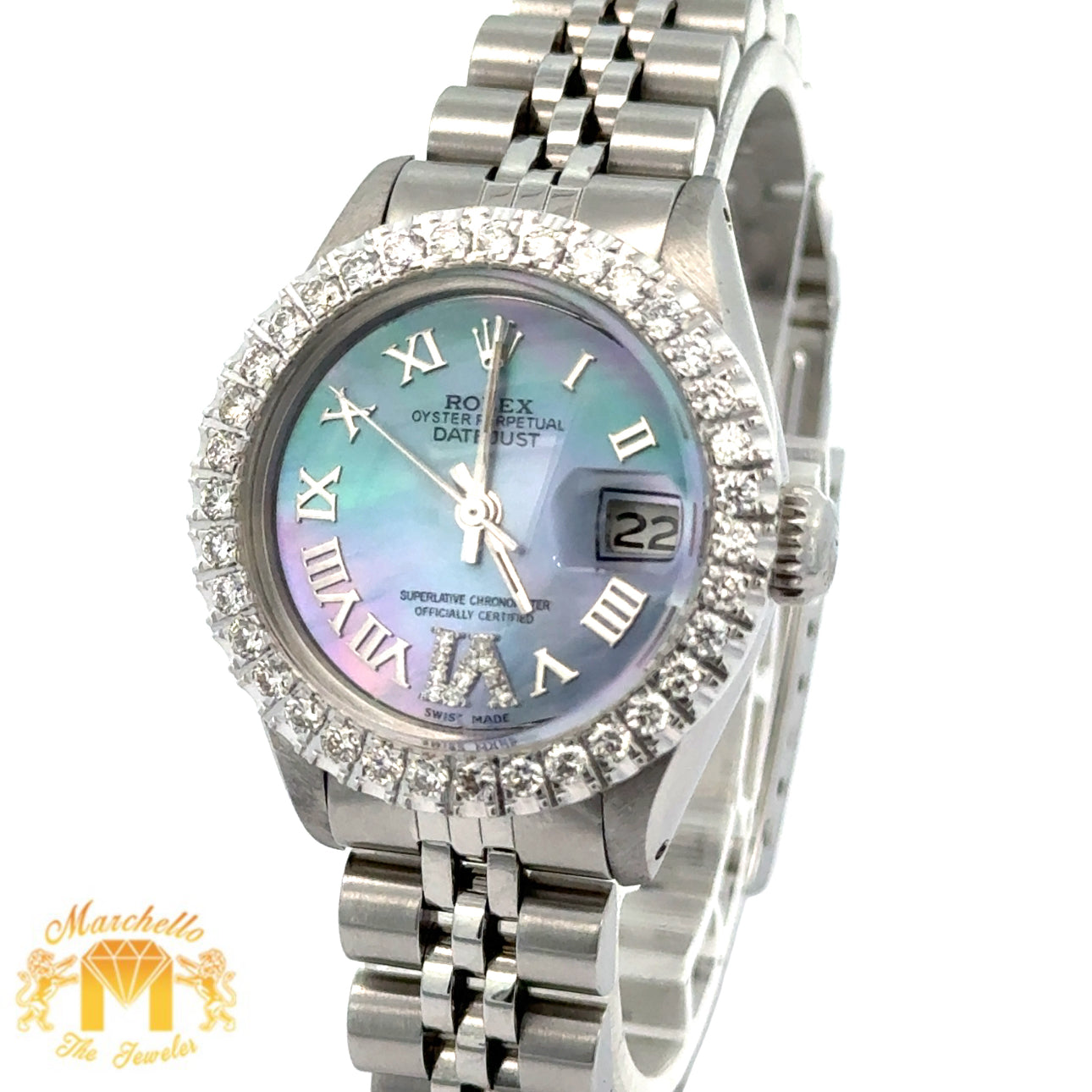 26mm Rolex Datejust Diamond Watch with Stainless Steel Jubilee Bracelet
