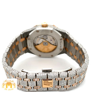 Iced out 41mm Audemars Piguet Two-tone Rose Gold AP Diamond Watch