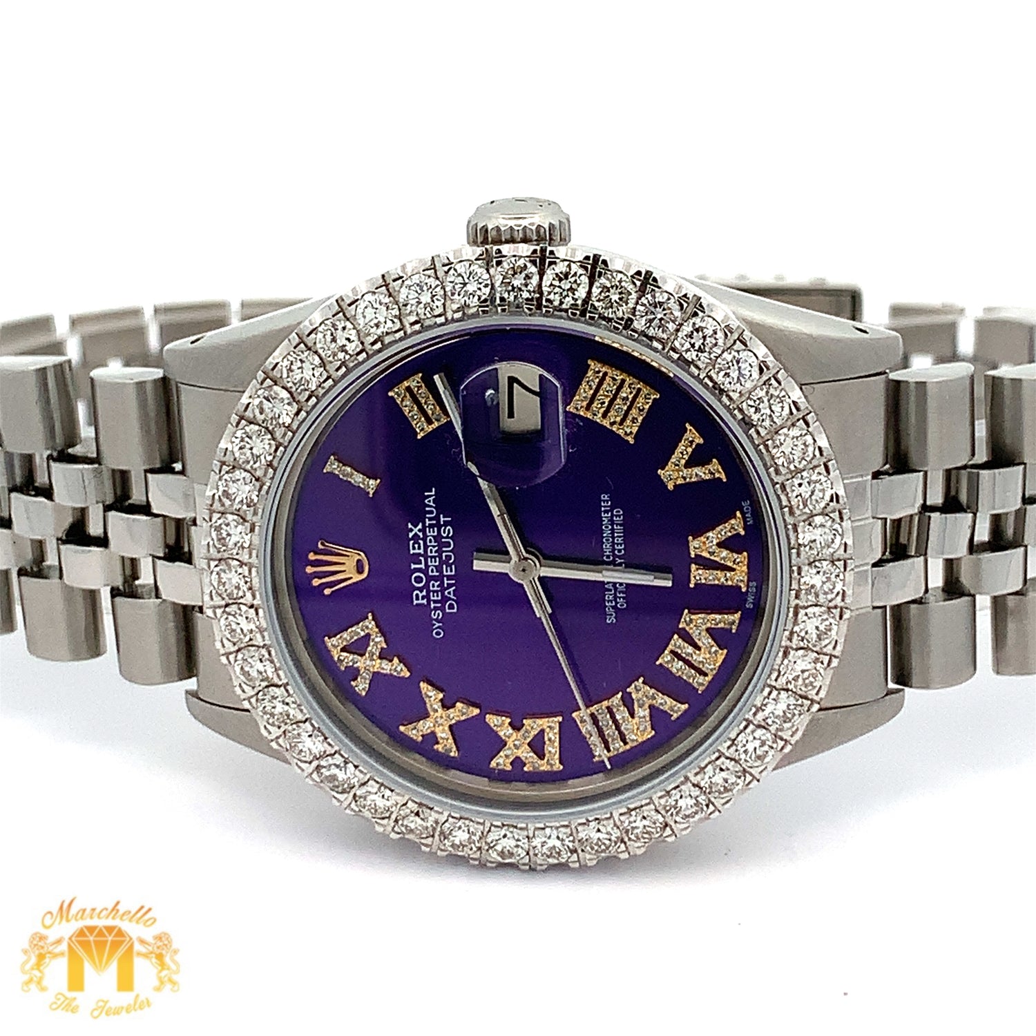 3.40ct Diamond 36mm Rolex Watch with Stainless Steel Jubilee Bracelet