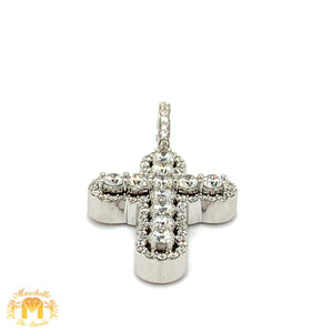 3.04ct Diamond 14k Gold Prong Set Diamond Cross Pendant (choose a color)