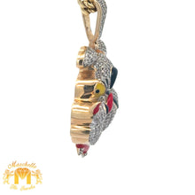 Load image into Gallery viewer, 14k Yellow Gold and Diamond Bulldog Pendant with Round Diamonds