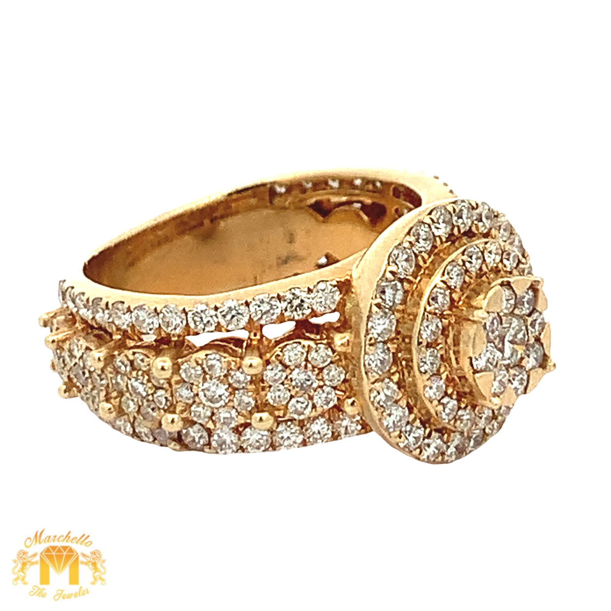 3.20ct diamonds 14k Yellow Gold Ring with Round Diamonds