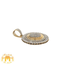 Load image into Gallery viewer, Yellow Gold and Diamond Round Pendant and Yellow Gold Cuban Chain